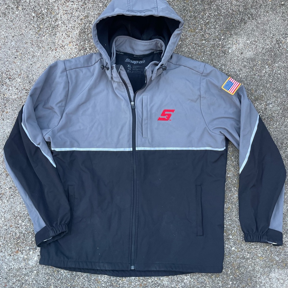 Snap Dual-Tone Hooded Workwear Jacket